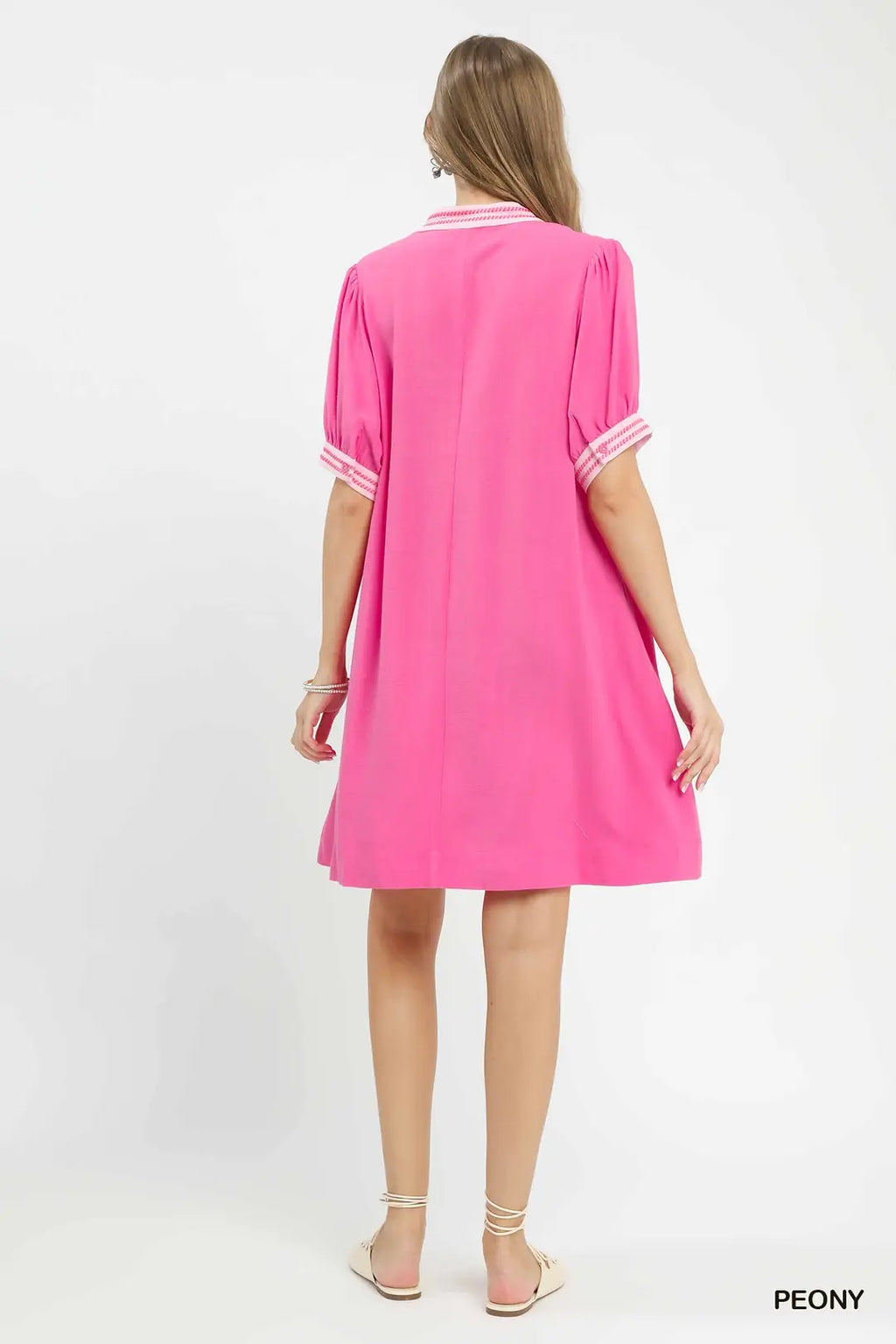 Peony Puff Sleeve Shift Dress