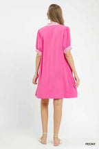 Peony Puff Sleeve Shift Dress