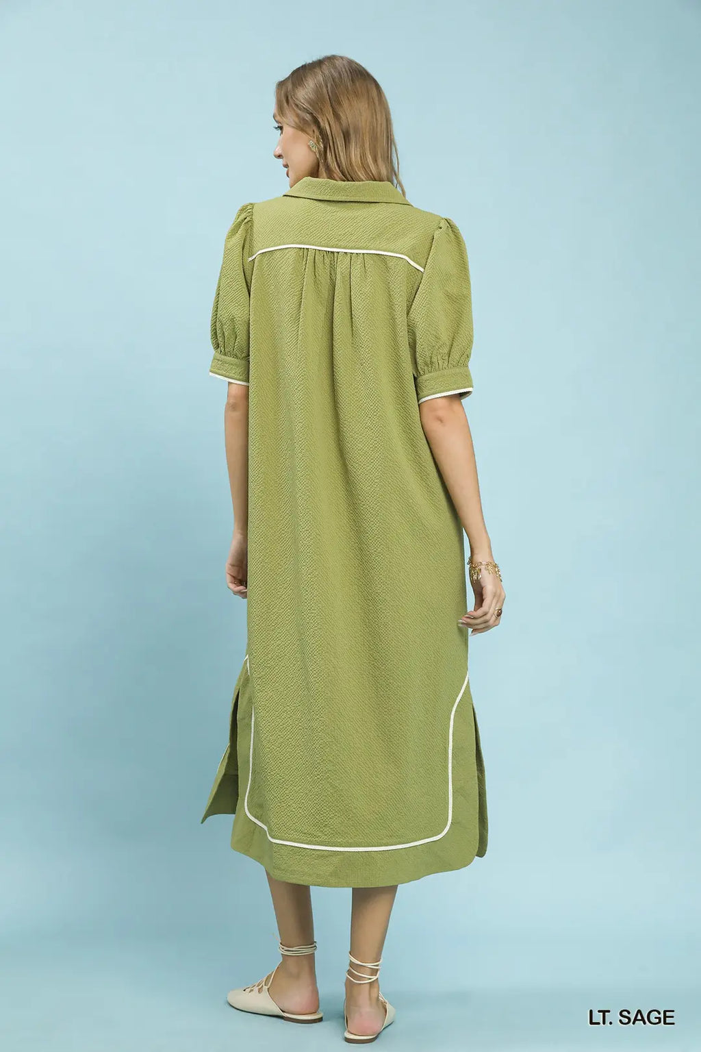 Seersucker Midi Dress