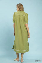 Seersucker Midi Dress