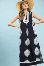 Sleeveless Geometric Midi Dress