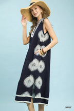 Sleeveless Geometric Midi Dress