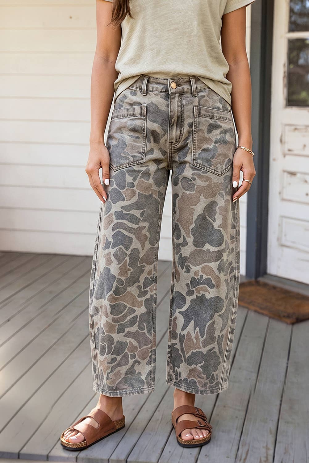 LAS Camouflage Ankle Length Jeans