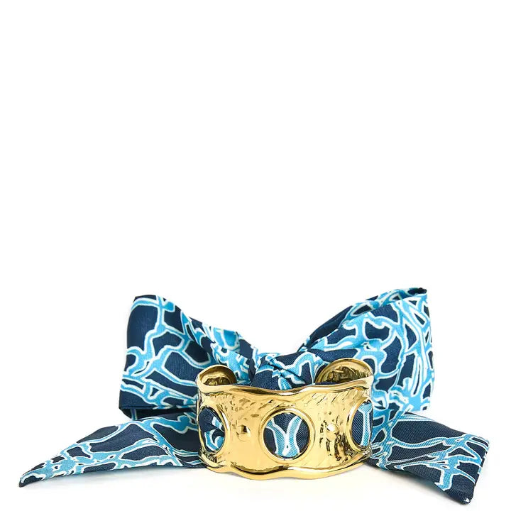 Scalloped Scarf Cuff Blue Coral