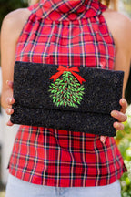 Black Mistletoe - Beaded Clutch - WS