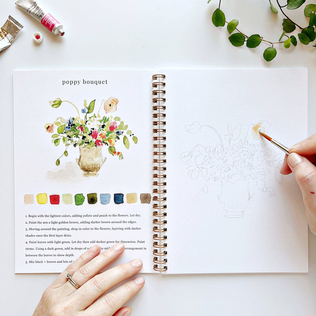Bouquets Watercolor Workbook Set