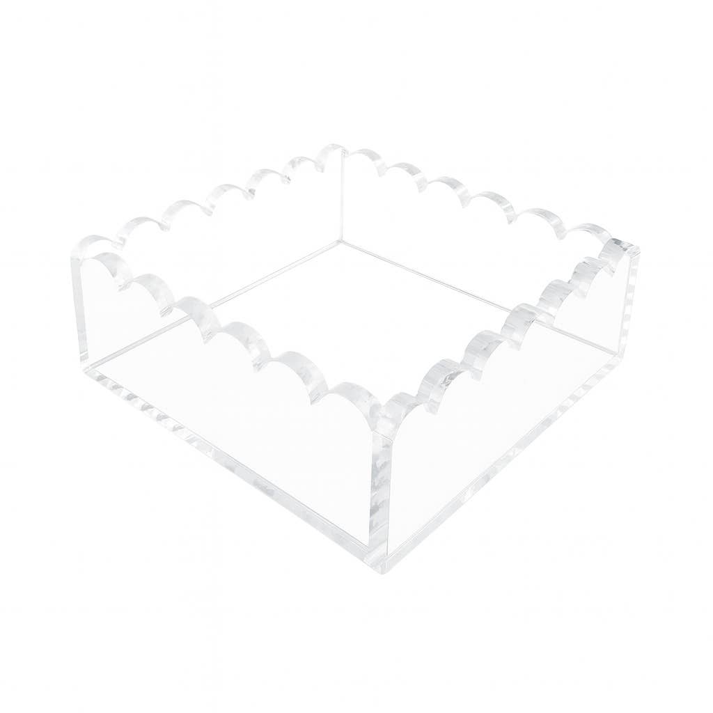 Cocktail Napkin Holder, Scalloped/Clear
