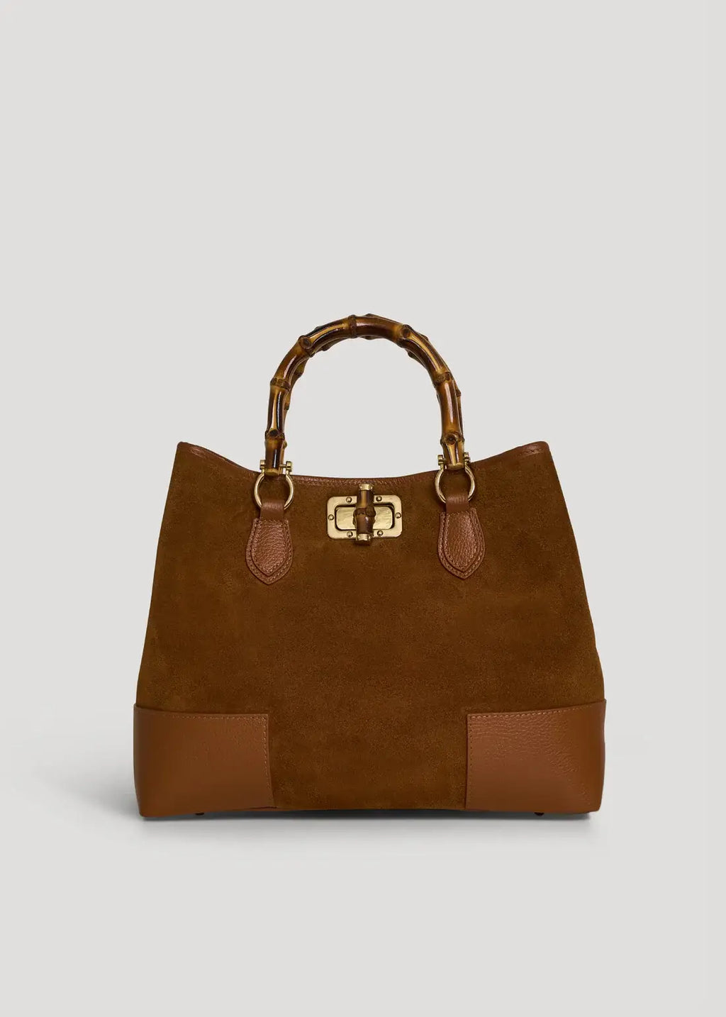 Large Handbag in Genuine Suede and Dollaro Leather