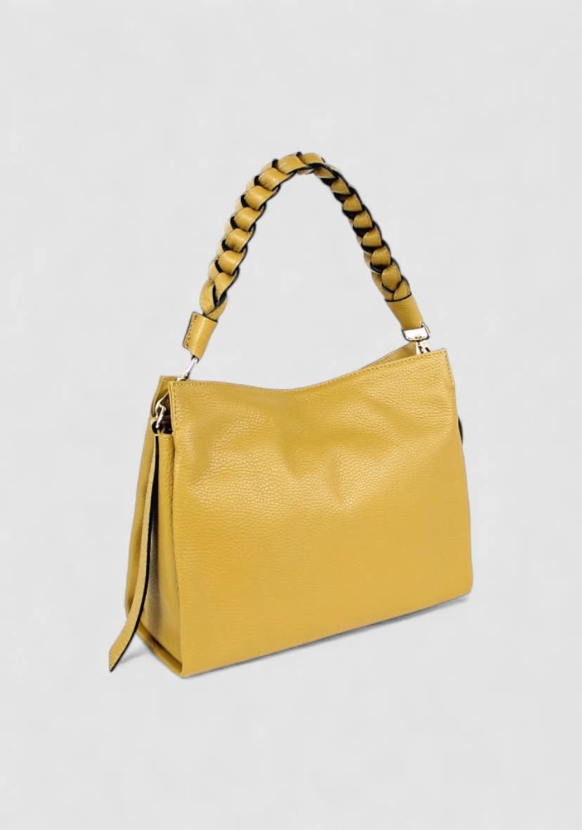 Large woven genuine leather bag Treccia