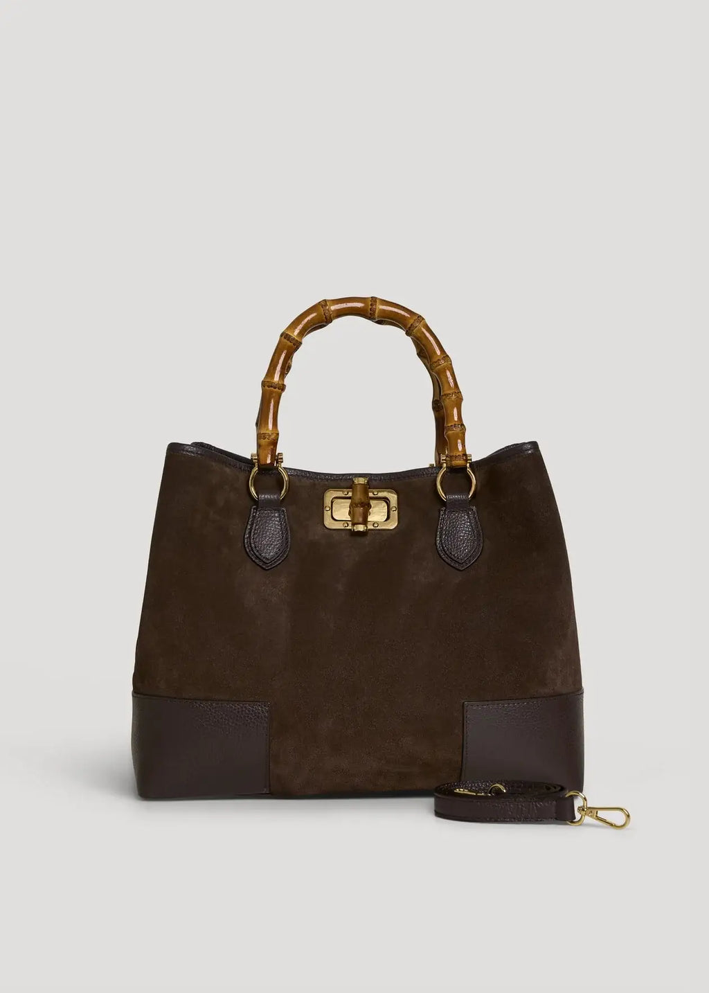 Large Handbag in Genuine Suede and Dollaro Leather