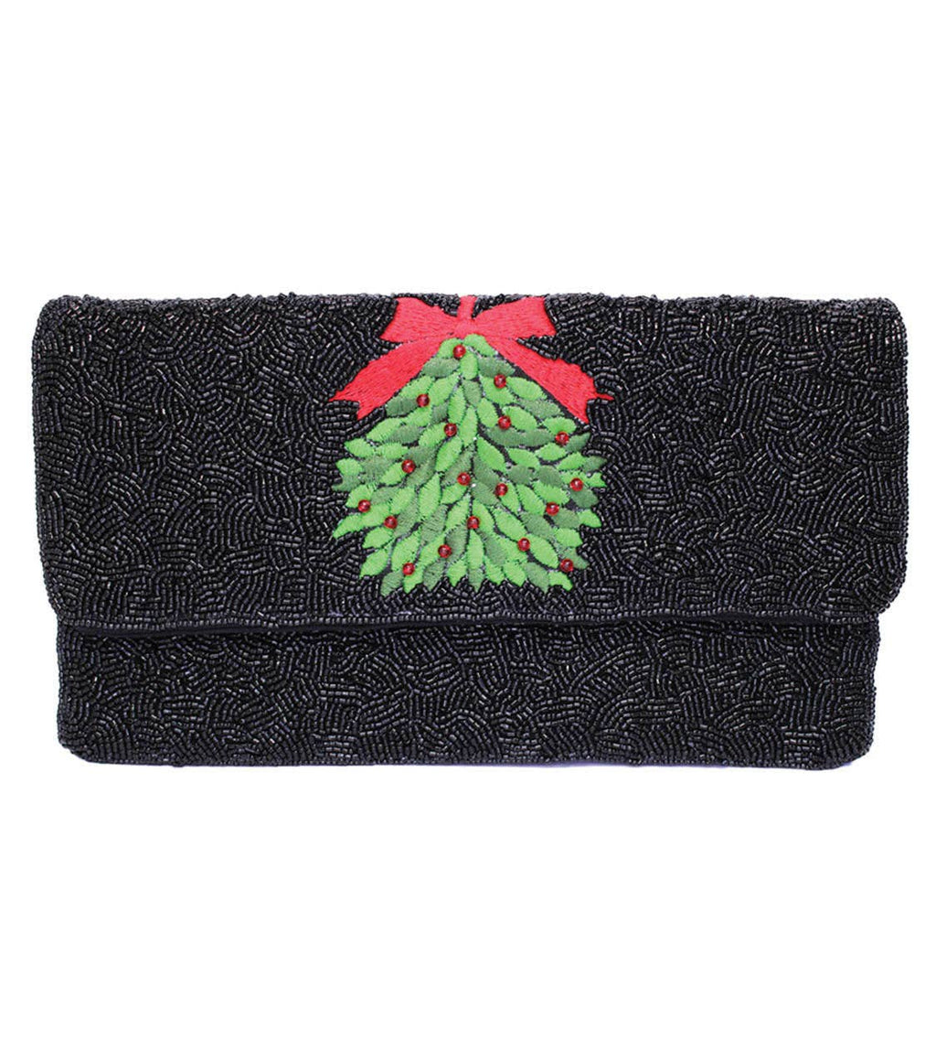 Black Mistletoe - Beaded Clutch - WS