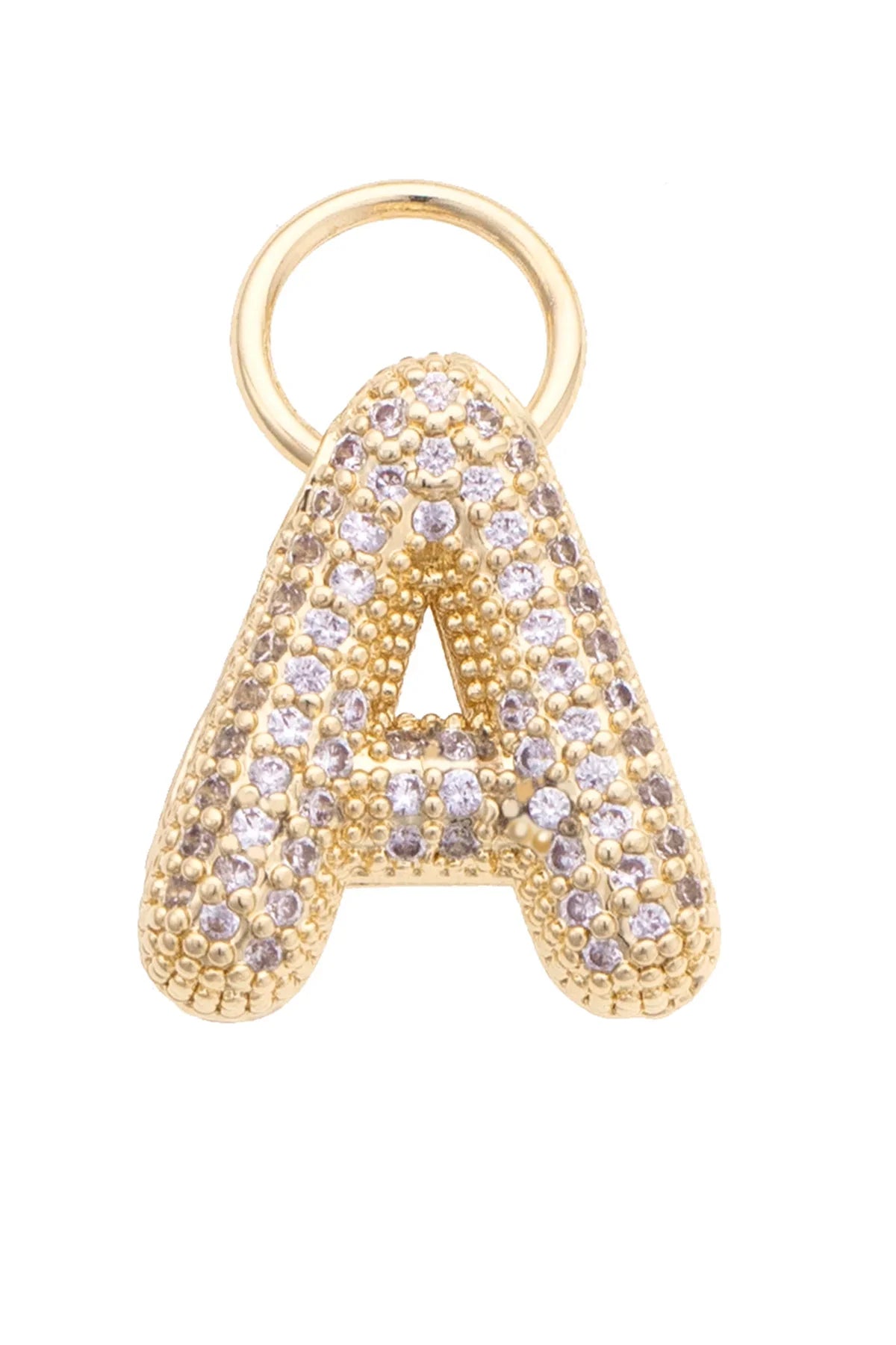 Letter A Pave Charm