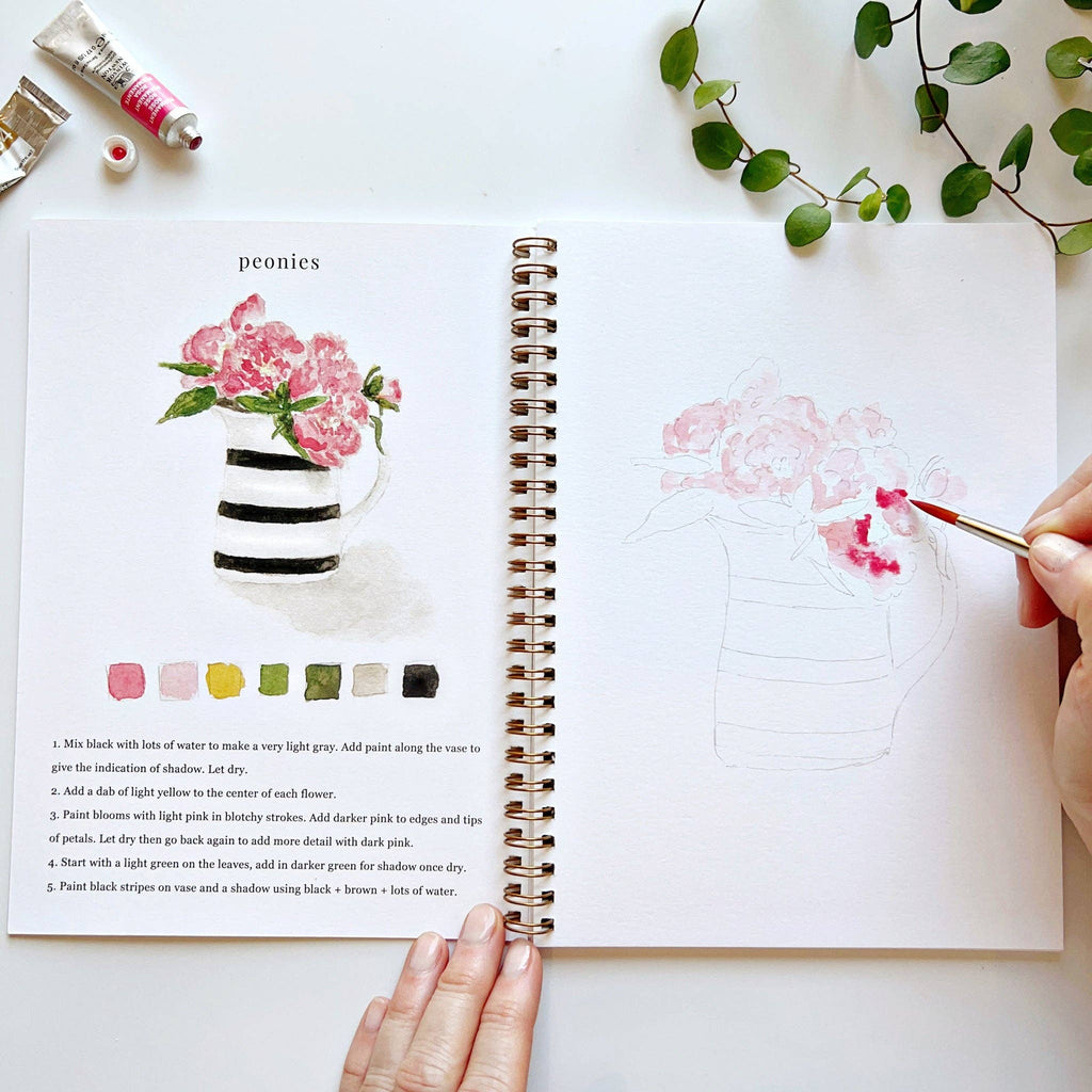 Bouquets Watercolor Workbook Set