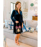 Jackie - Holiday Bow & Gold Adornment