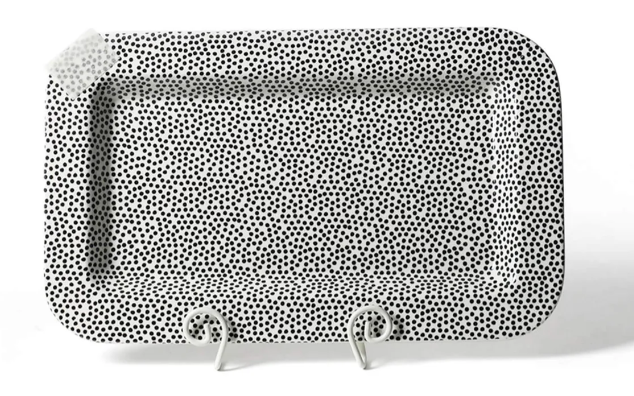 Black Small Dot Mini Entertaining Rectangle Platter