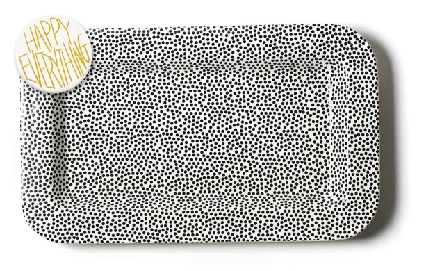 Black Small Dot Mini Entertaining Rectangle Platter