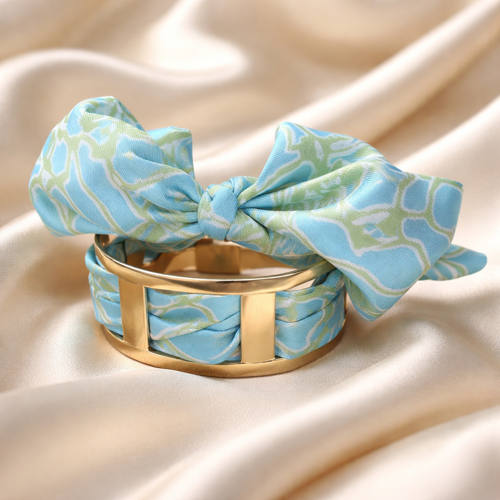 Wyatt Scarf Cuff            Green Coral