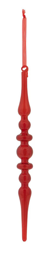 Glass Ruby Red Finial Icicle Ornament