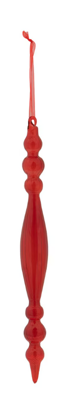 Glass Ruby Red Finial Icicle Ornament