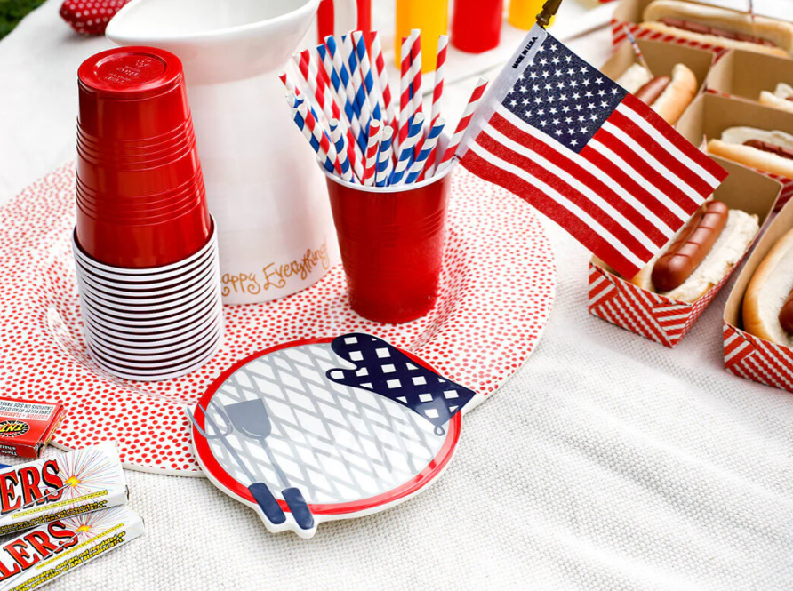 Red Small Dot Big Entertaining Round Platter