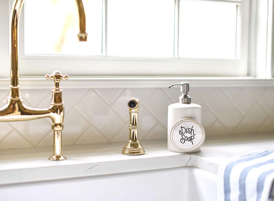 White Small Dot Mini Cylinder Soap Pump