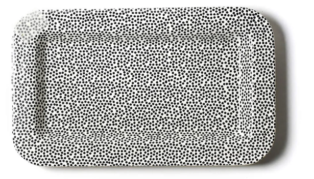 Black Small Dot Mini Entertaining Rectangle Platter