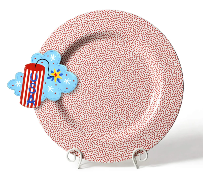 Red Small Dot Big Entertaining Round Platter