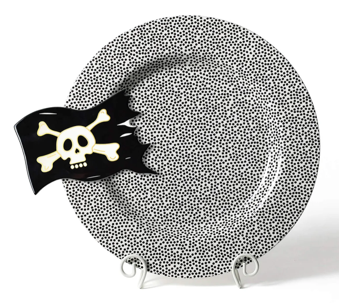 Black Small Dot Big Entertaining Round Platter