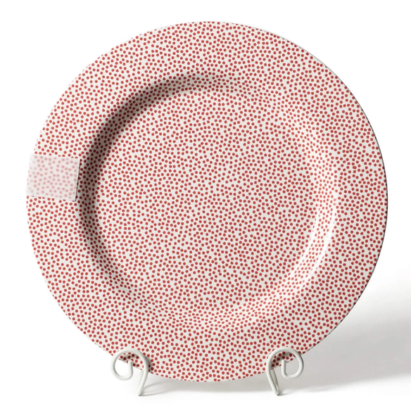 Red Small Dot Big Entertaining Round Platter