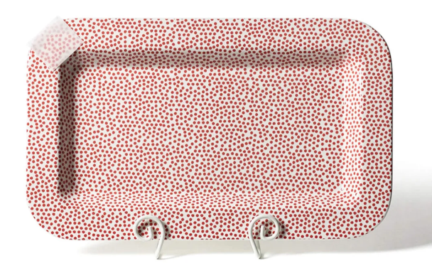 Red Small Dot Mini Entertaining Rectangle Platter