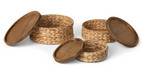 Woven Water Hyacinth Round Storage Basket Set