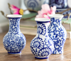 Porcelain Vine Petite Vases