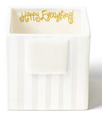 White Stripe Mini Nesting Cube Small