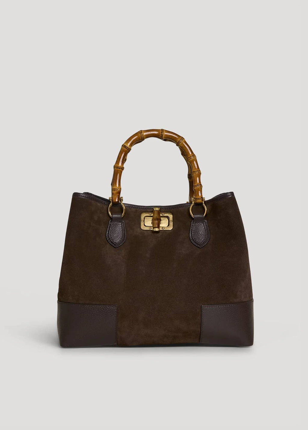 Large Handbag in Genuine Suede and Dollaro Leather