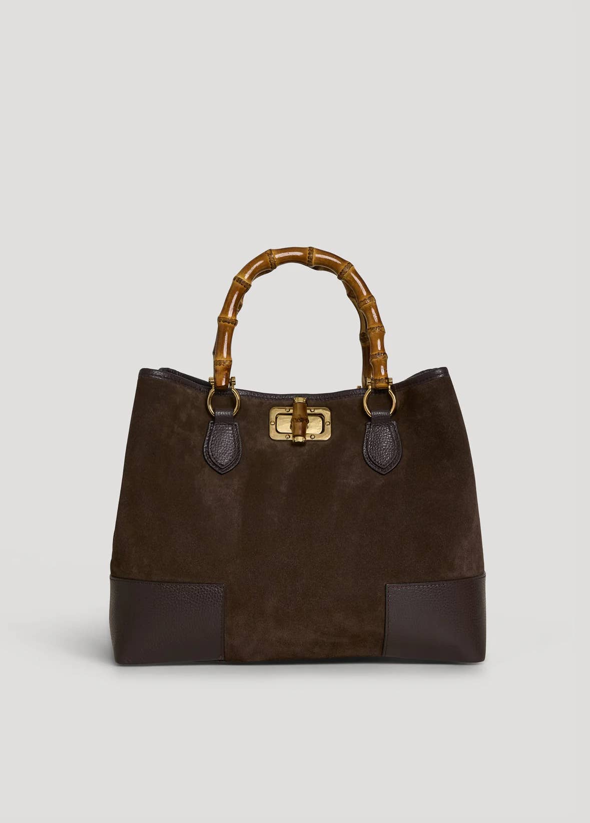 Large Handbag in Genuine Suede and Dollaro Leather
