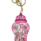 Handed Beaded keychains backed by faux leather