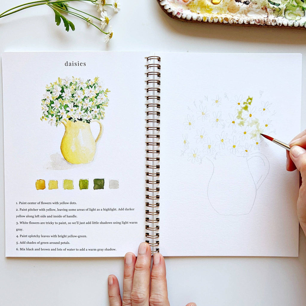 Flowers Watercolor Workbook Set