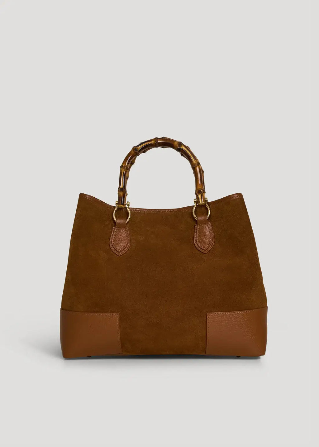 Large Handbag in Genuine Suede and Dollaro Leather