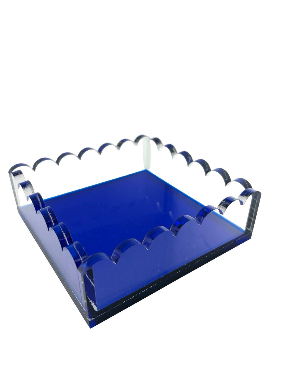 Cocktail Napkin Holder, Scalloped/Indigo