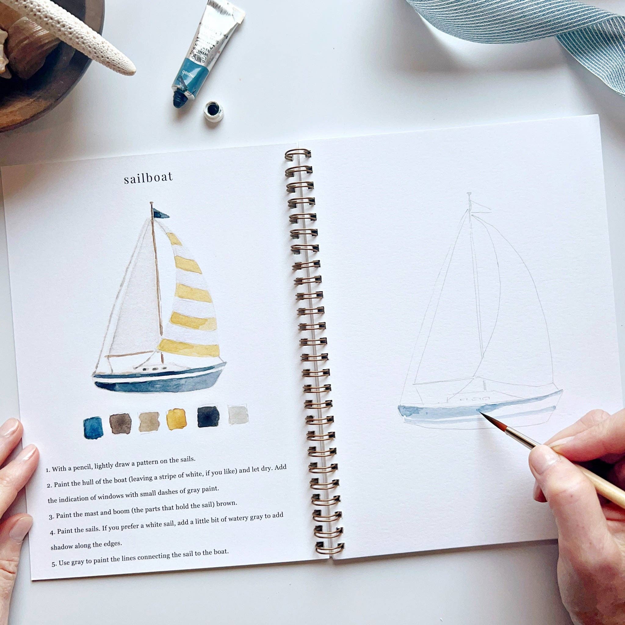 Seaside Watercolor Workbook Set