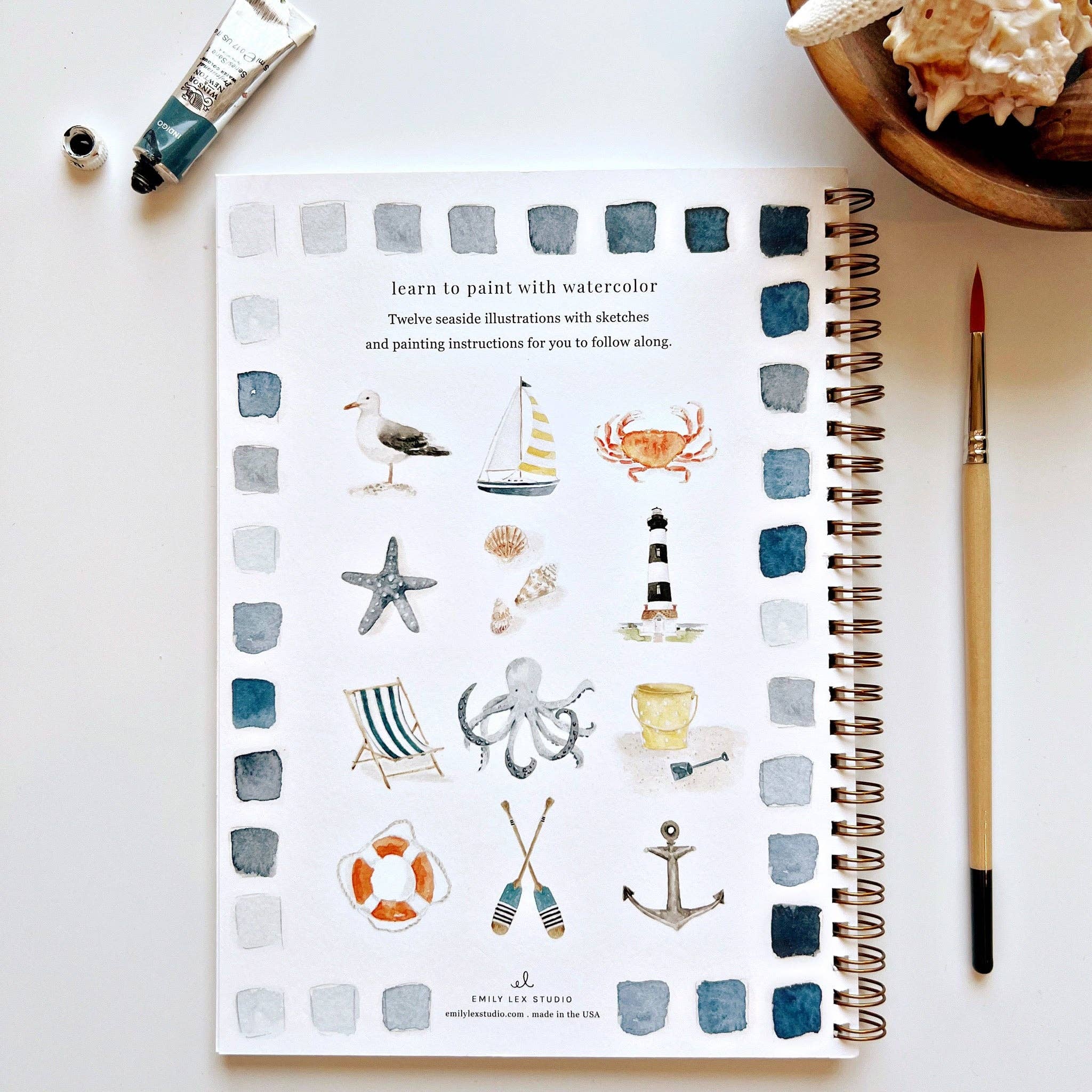 Seaside Watercolor Workbook Set