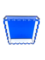 Cocktail Napkin Holder, Scalloped/Indigo