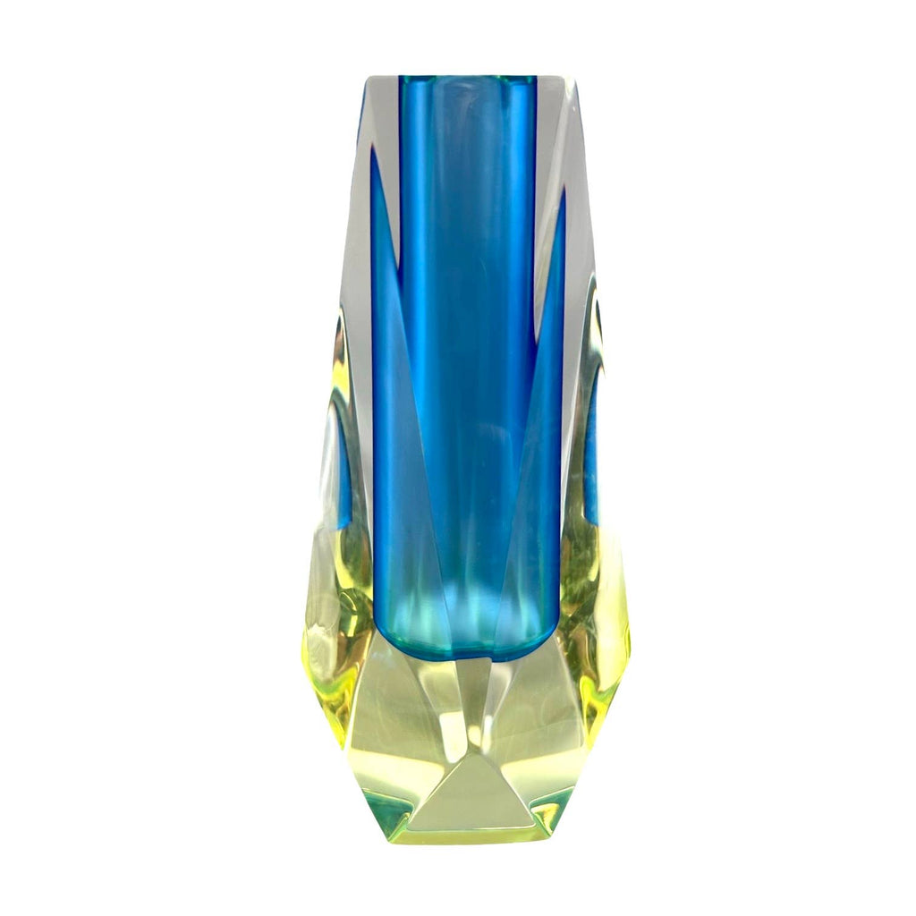 Bud Vase, Blue/Yellow