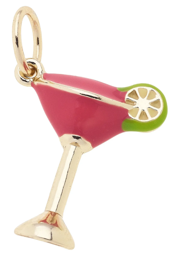 Enamel Cosmopolitan Charm in Pink