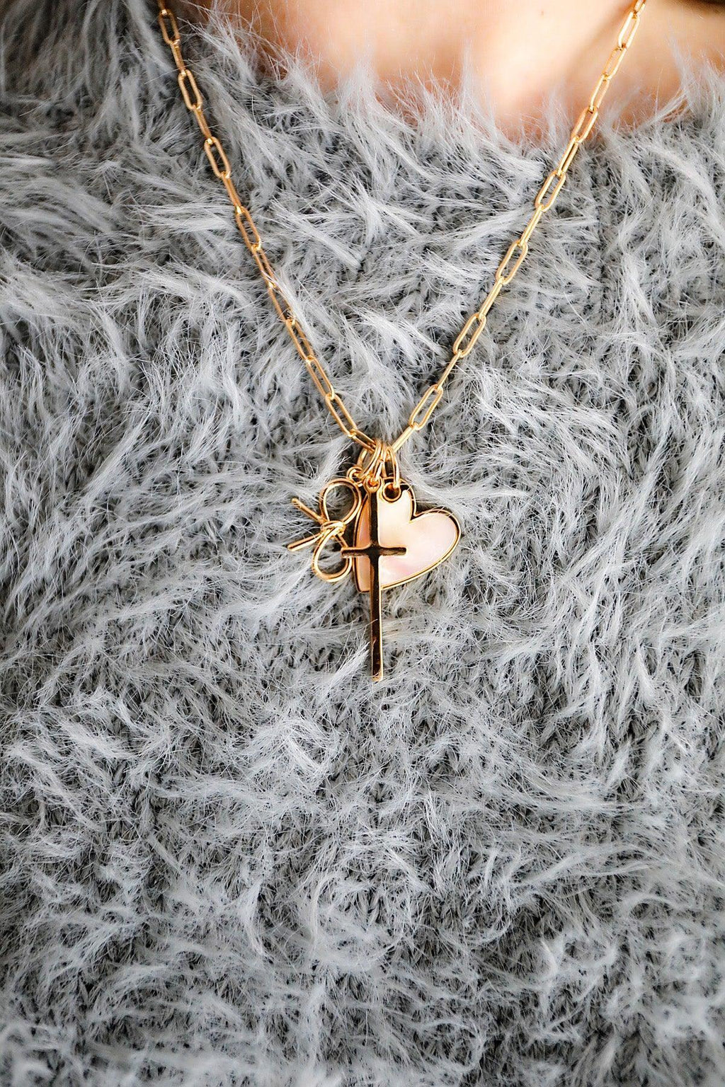 Cross Charm in Shiny Gold
