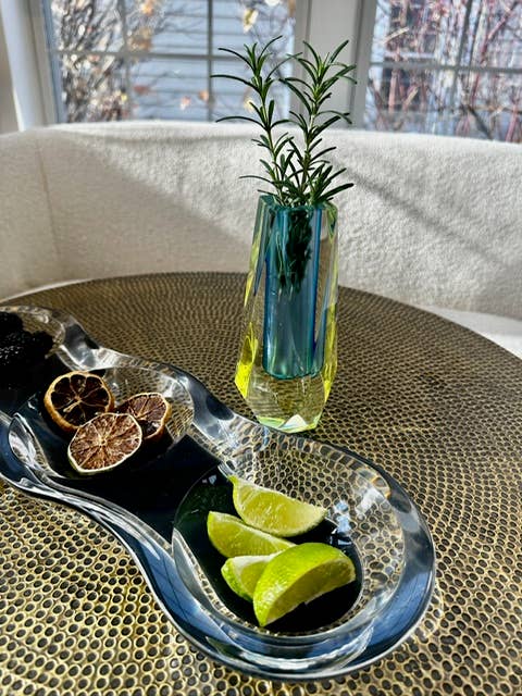 Bud Vase, Blue/Yellow