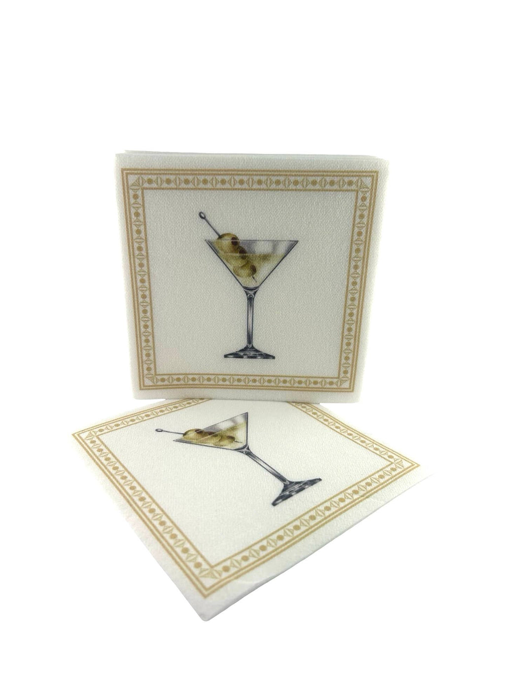 Linen-Feel Cocktail Napkins, Martini