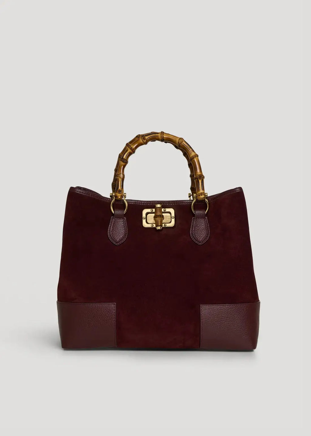 Large Handbag in Genuine Suede and Dollaro Leather