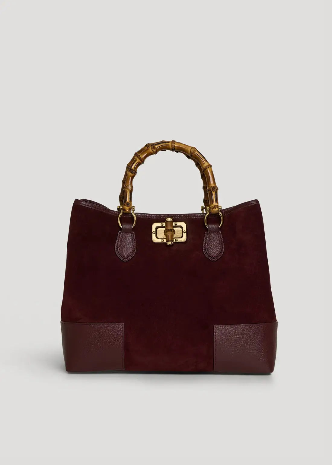 Large Handbag in Genuine Suede and Dollaro Leather