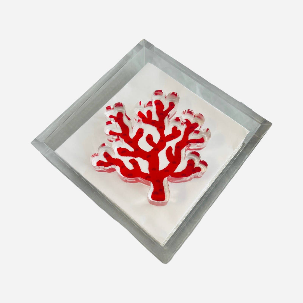 Acrylic Napkin Weight, Coral